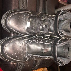 Black high top Air forces